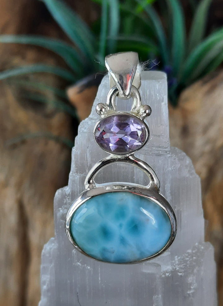 LARIMAR AMETHYST PENDANT GS2558