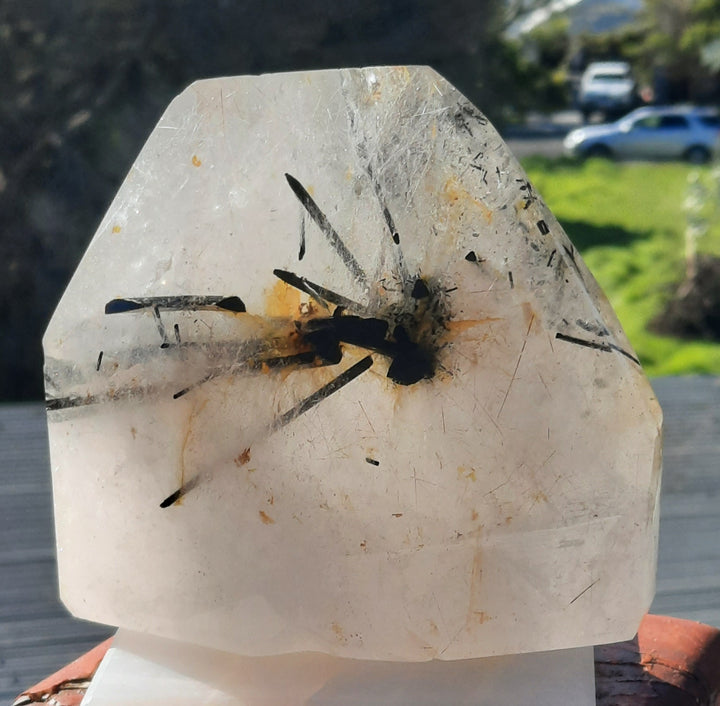 Black Tourmalated Quartz Stunning!!!! 1.123 Kilograms