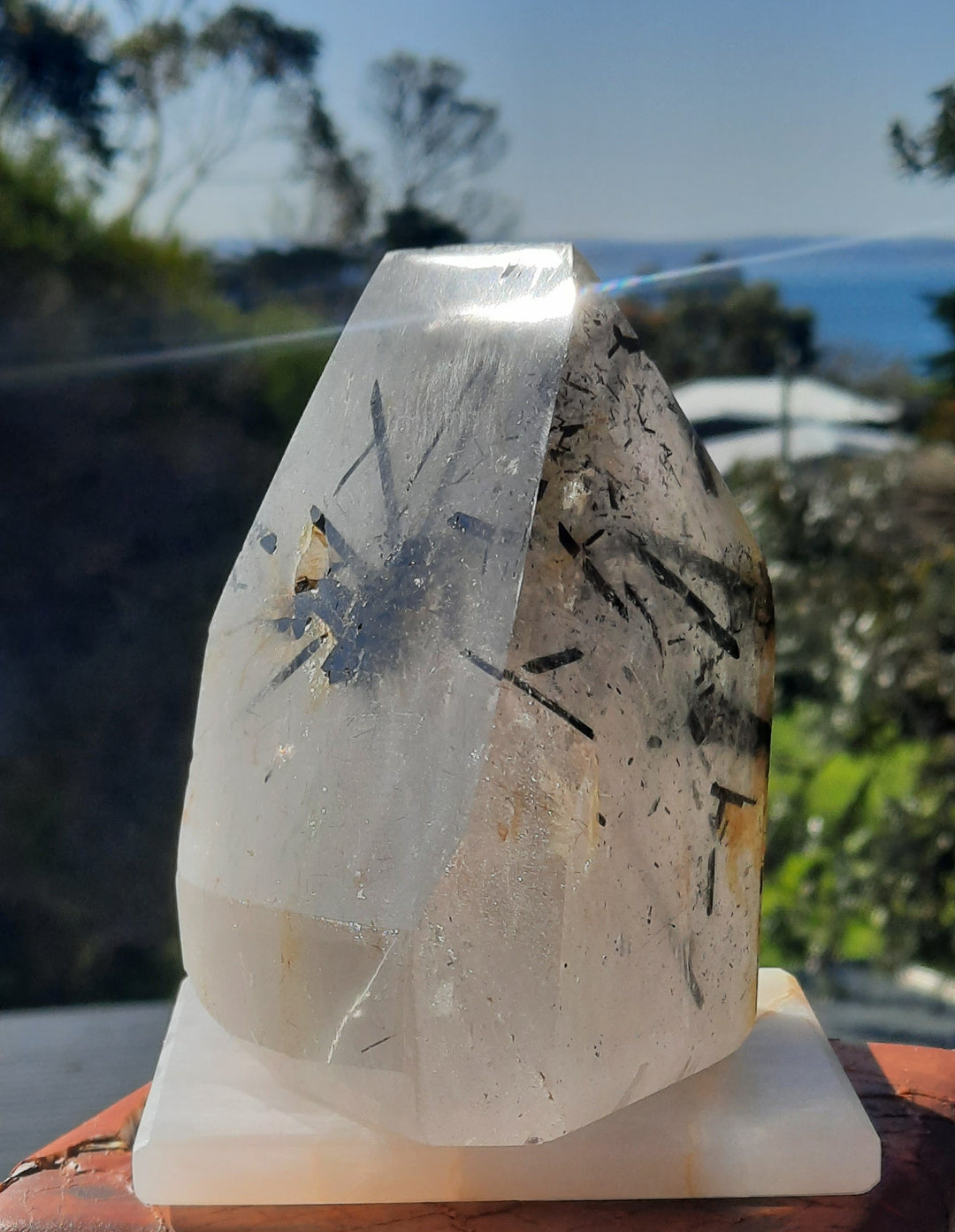 Black Tourmalated Quartz Stunning!!!! 1.123 Kilograms