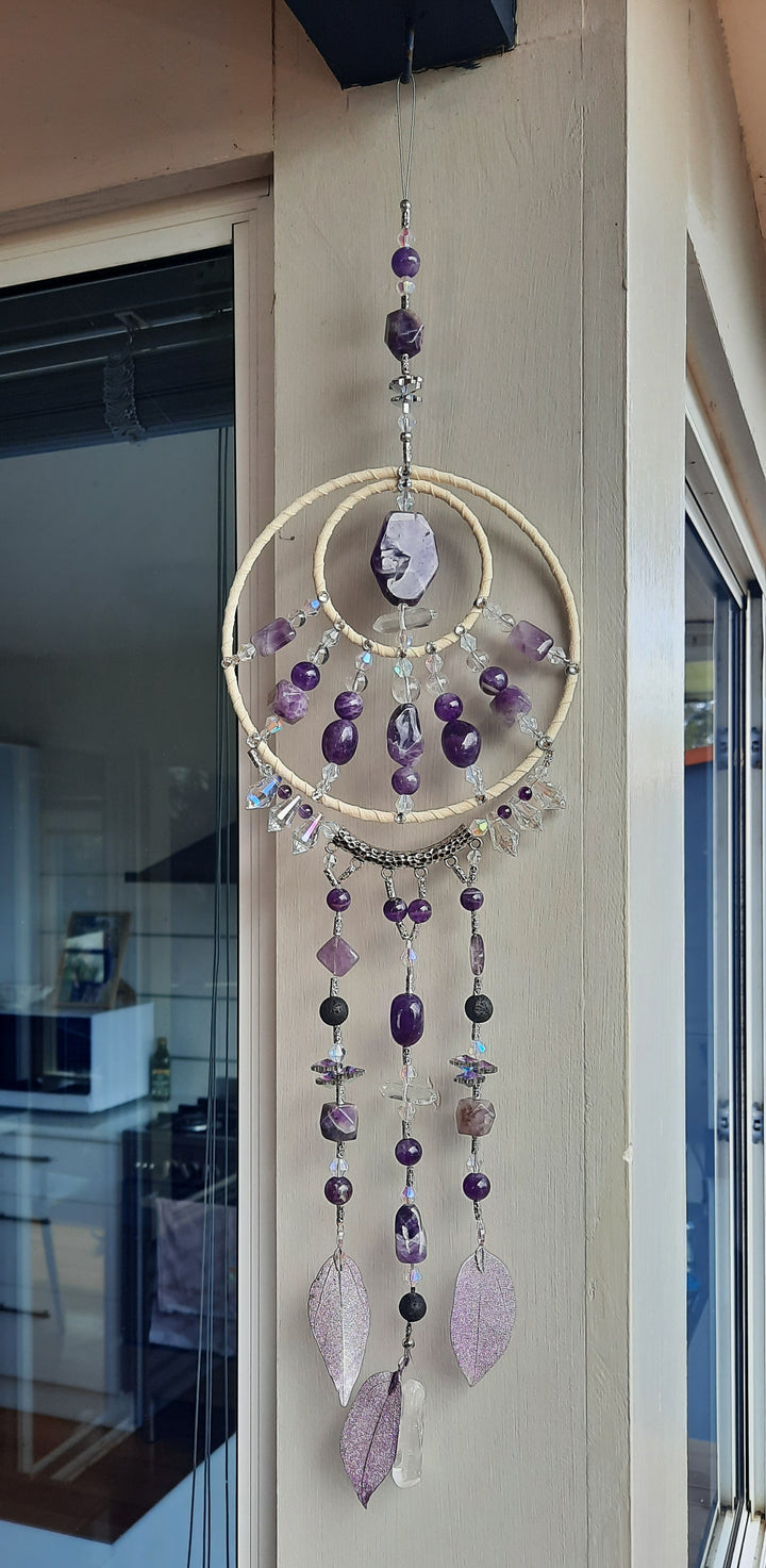 Amethyst Crystal Mandala Dream Catcher 65cm