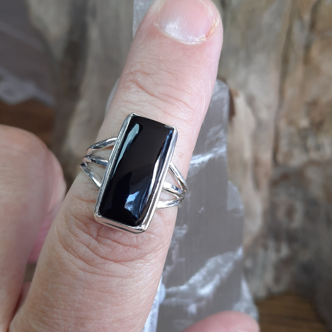 BLACK ONYX RING SIZE 7.5(O) GS2416