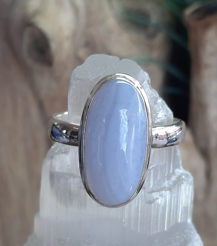 BLUE LACE AGATE RING SIZE 8(P) GS7216