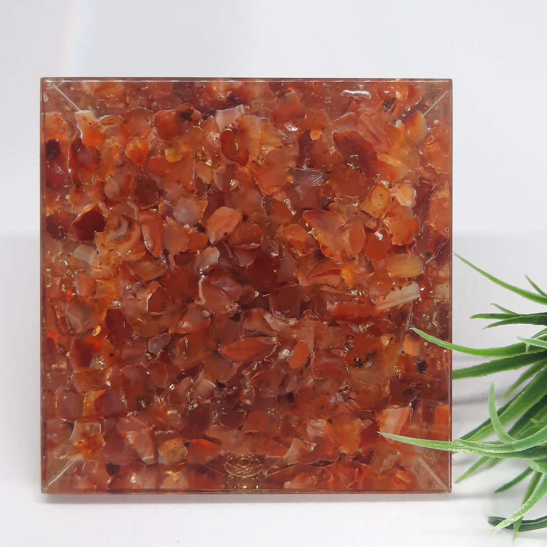 Orgonite - Carnelian (7.6cm x 7.6cm) OGCN1