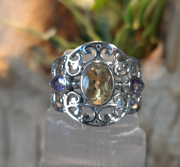 CITRINE AMETHYST RING 6.5(M) GS2311