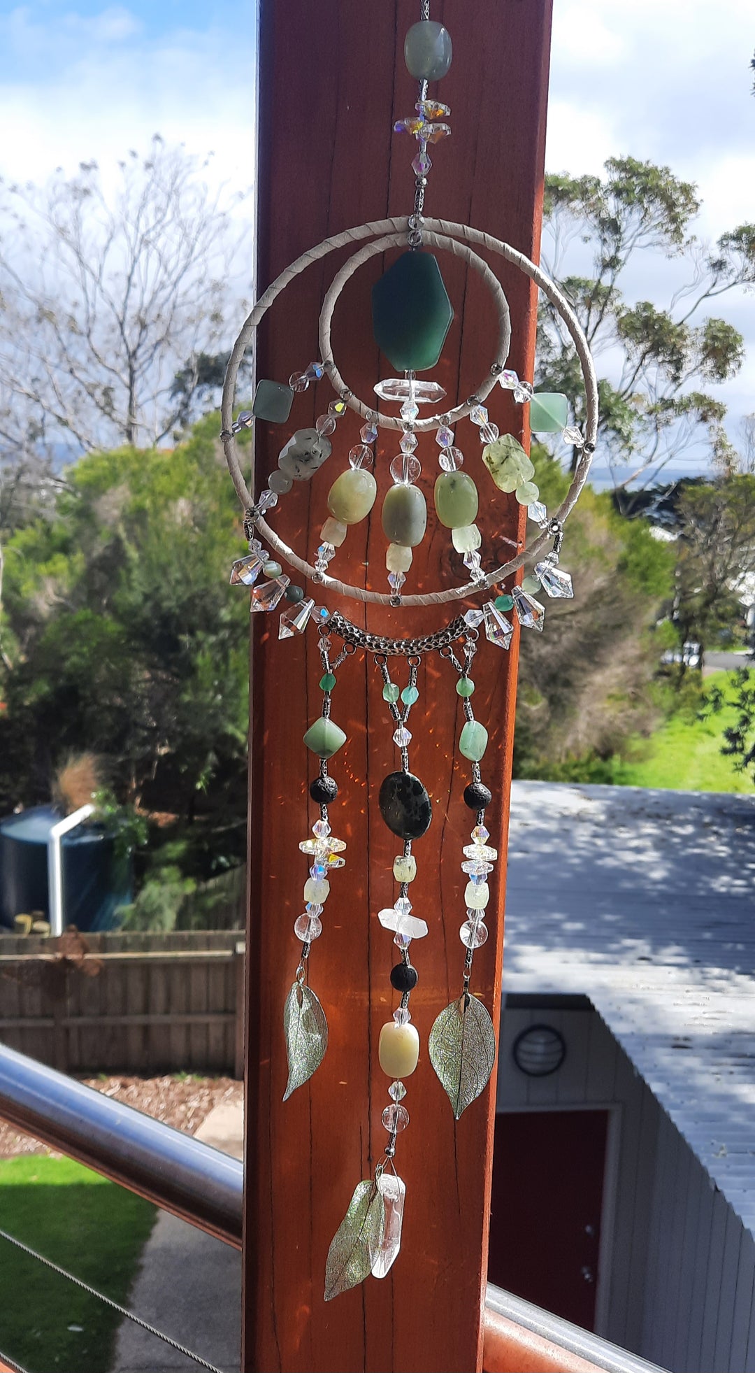 Green Aventurine Crystal Mandala Dream Catcher 65cm