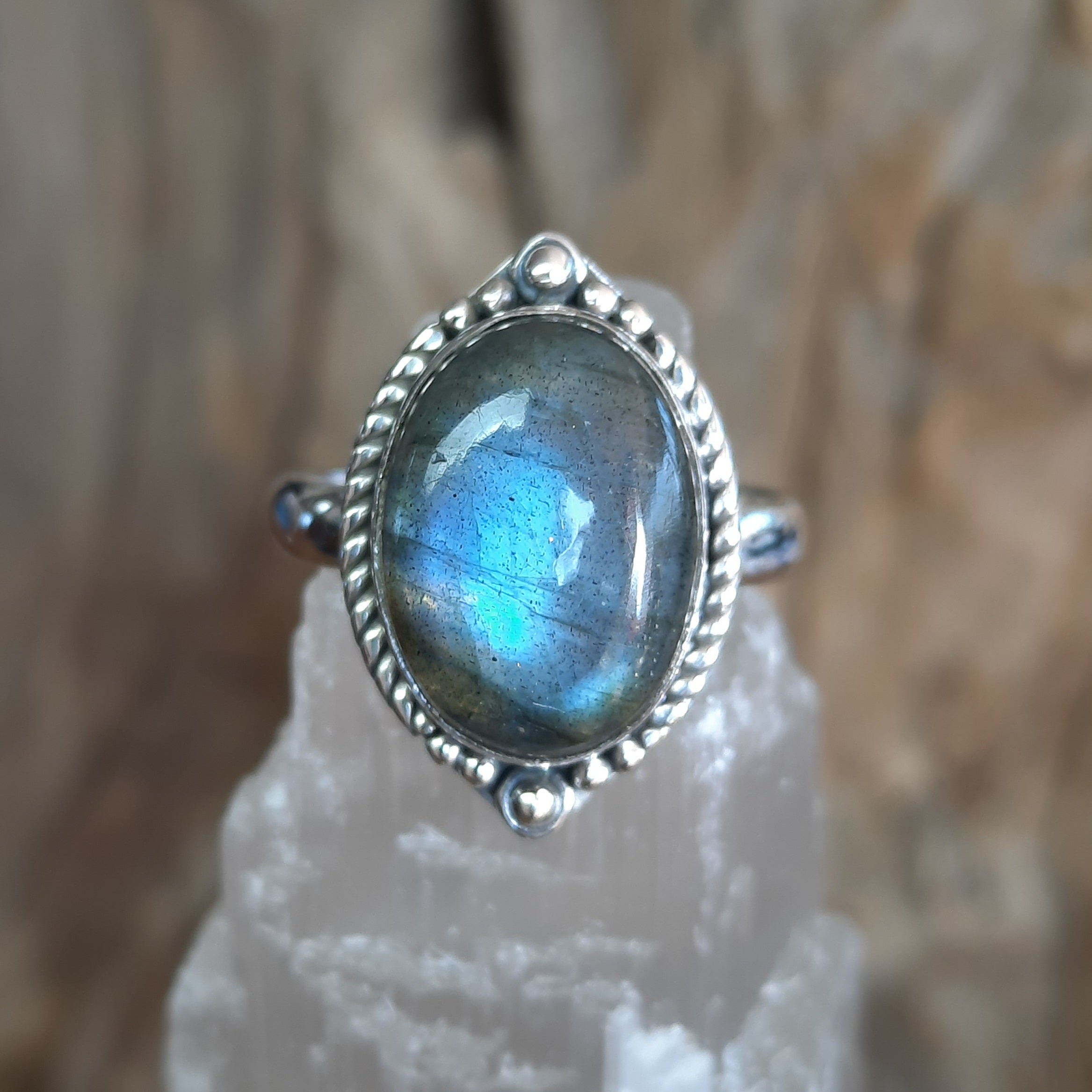 Labradorite Silver Ring selling Size 6.5