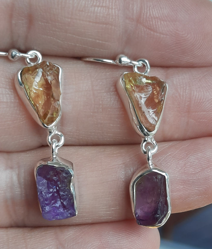 CITRINE & AMETHYST EARRINGS GS7255