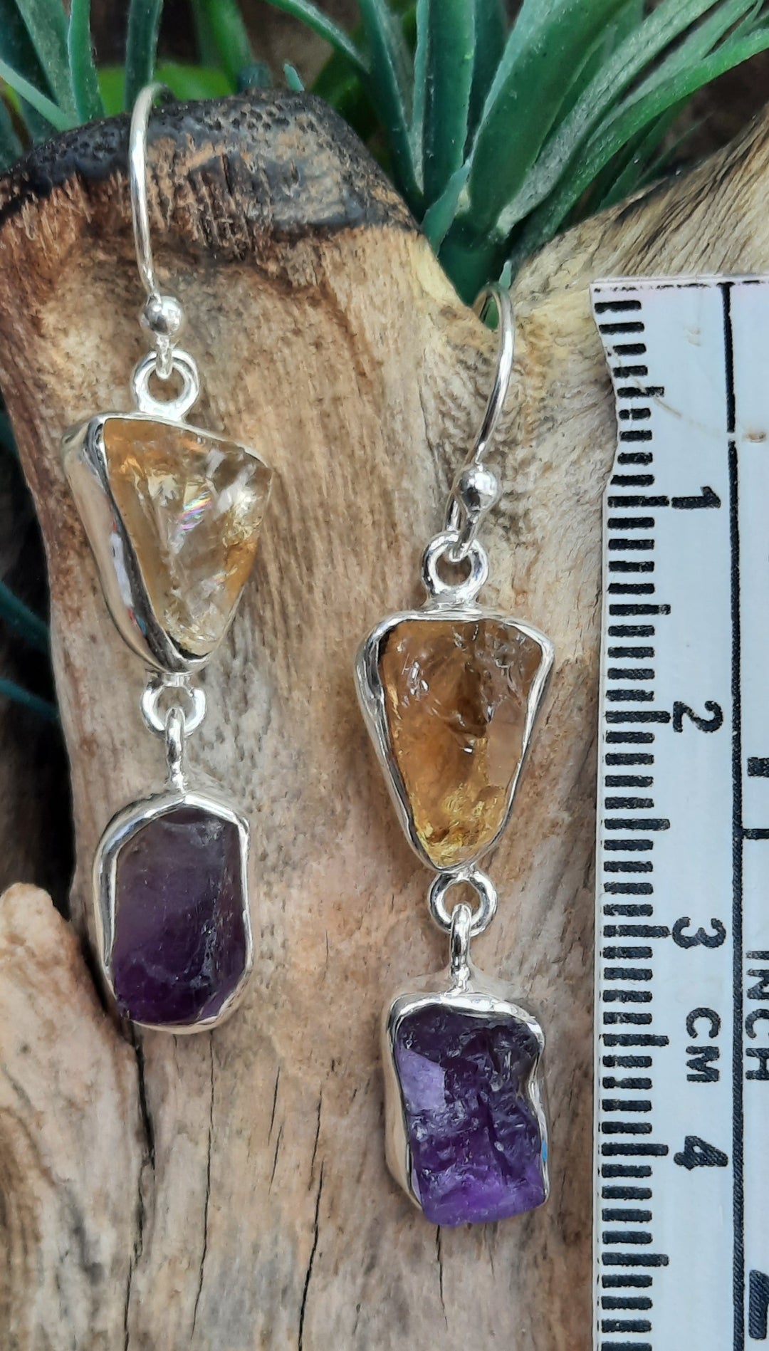 CITRINE & AMETHYST EARRINGS GS7255