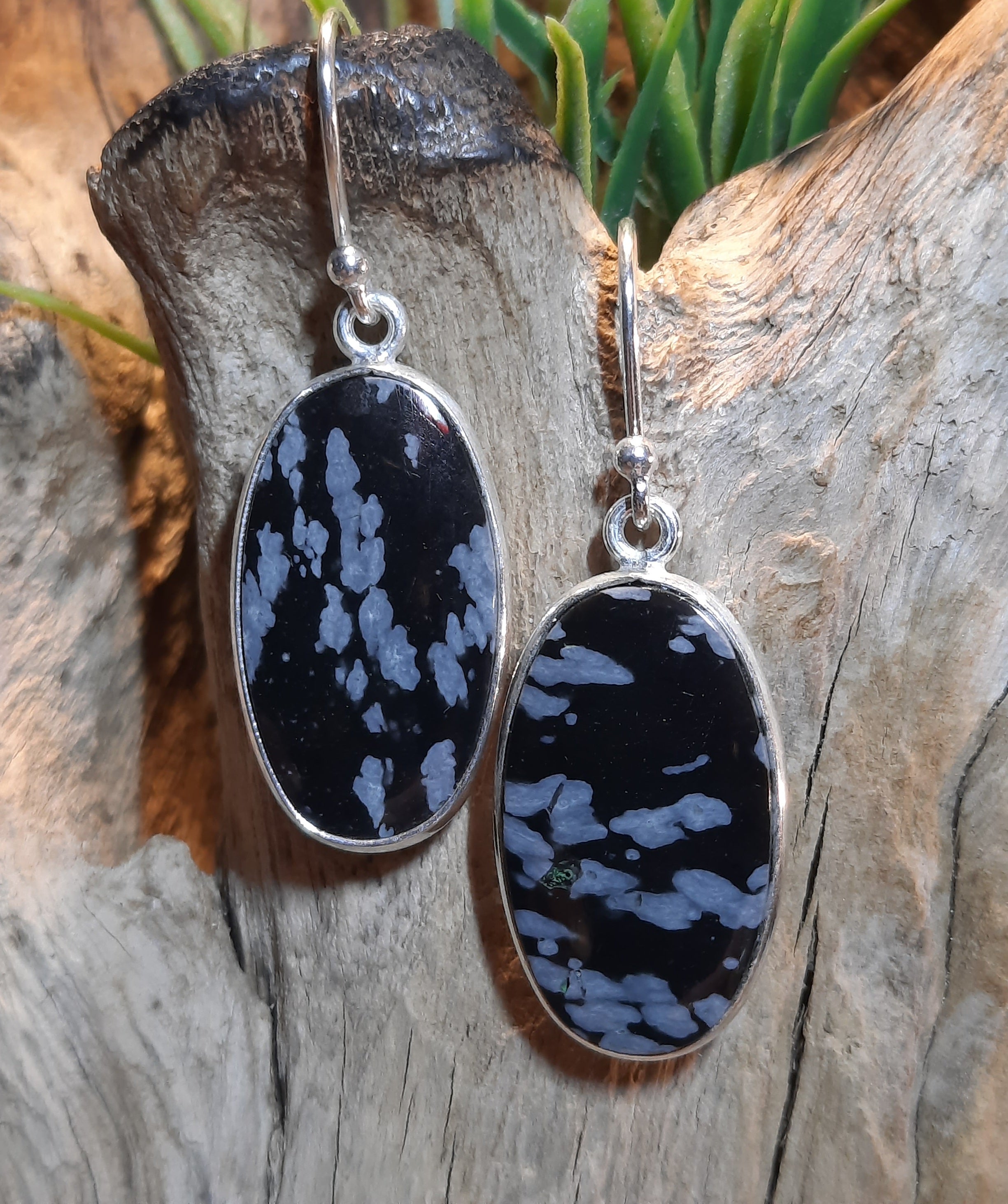 Snowflake obsidian deals earrings