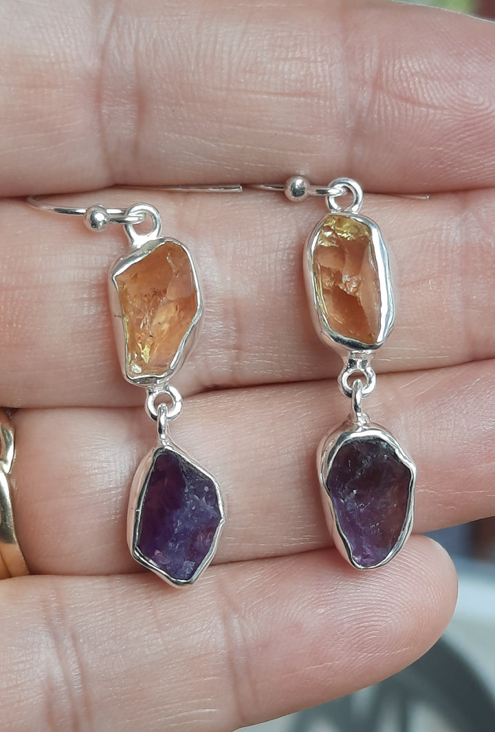 CITRINE & AMETHYST EARRINGS GS7256