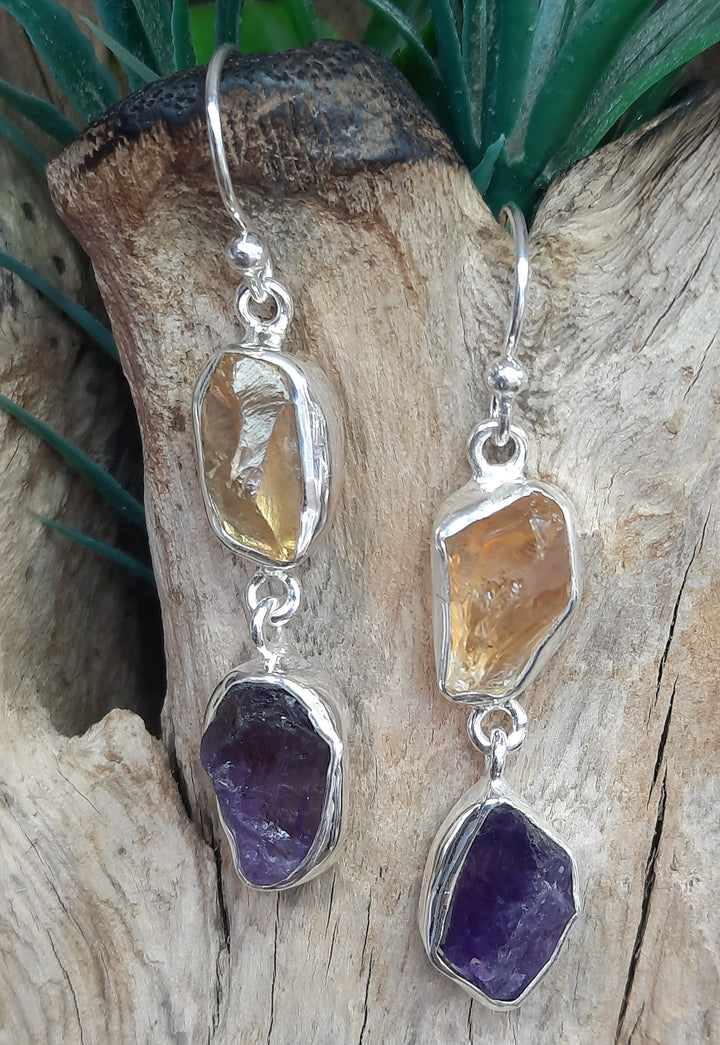 CITRINE & AMETHYST EARRINGS GS7256