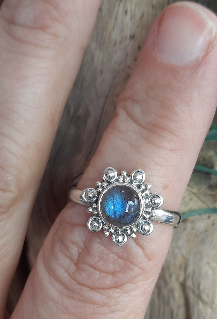 LABRADORITE RING SIZE 7.5(O) GS7233