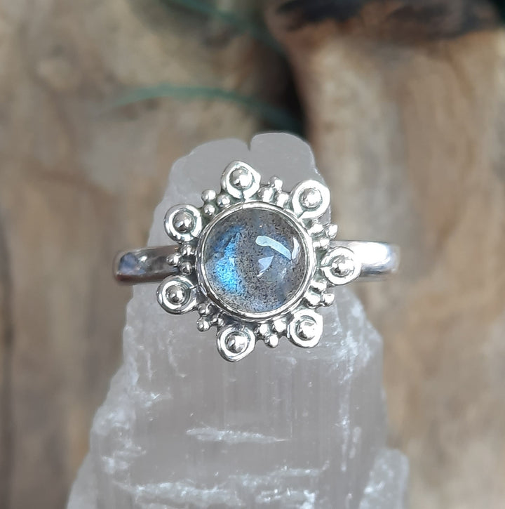 LABRADORITE RING SIZE 7.5(O) GS7233