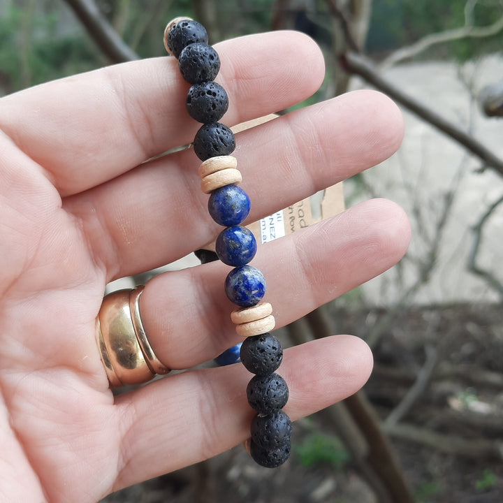 Lapis Lazuli & Lava Stone Bracelet