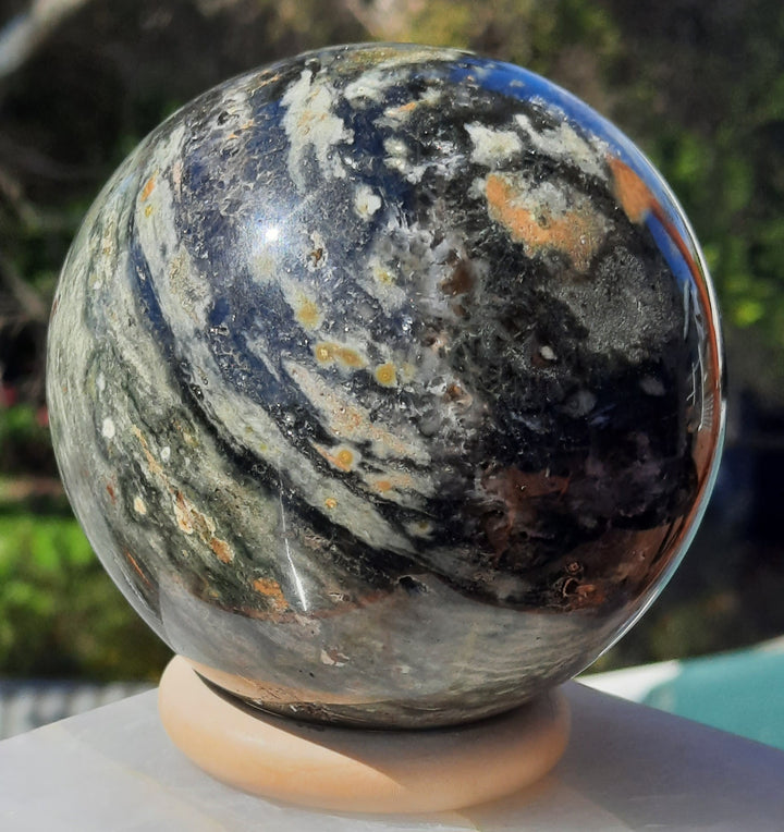 Ocean Jasper Sphere (852g) With Stand