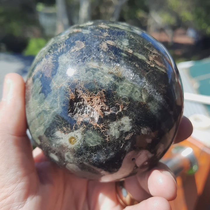 Ocean Jasper Sphere (852g) With Stand