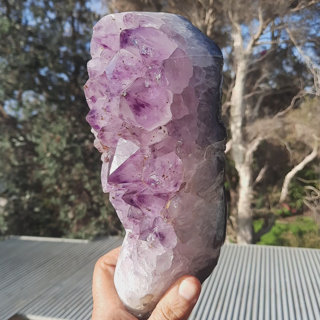 Amethyst Cluster On Stand (28.7cm) STZ333