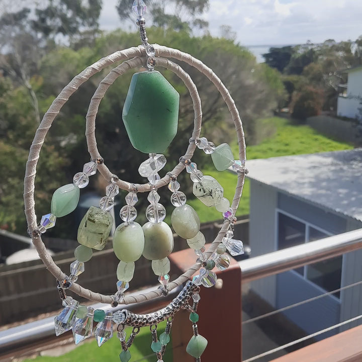 Green Aventurine Crystal Mandala Dream Catcher 65cm