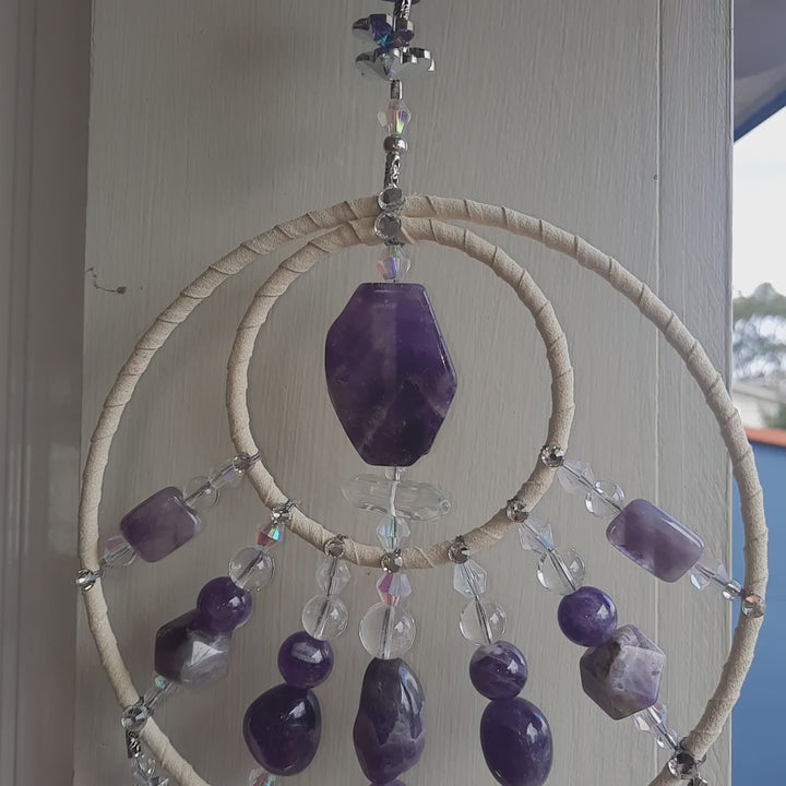 Amethyst Crystal Mandala Dream Catcher 65cm